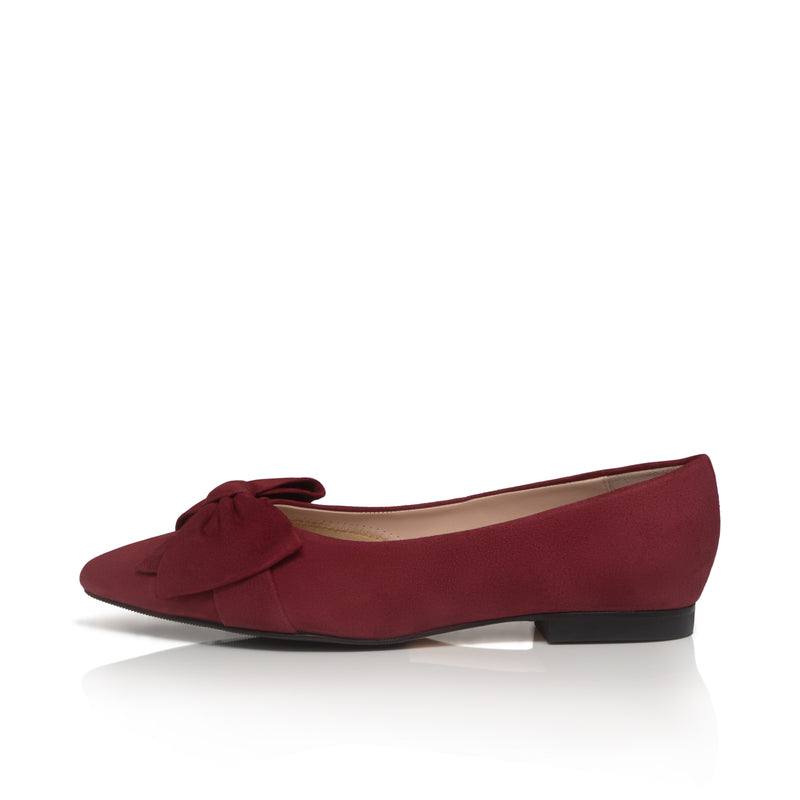 Dionne Wide Width Flats - Burgundy Suede