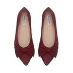 Dionne Wide Width Flats - Burgundy Suede