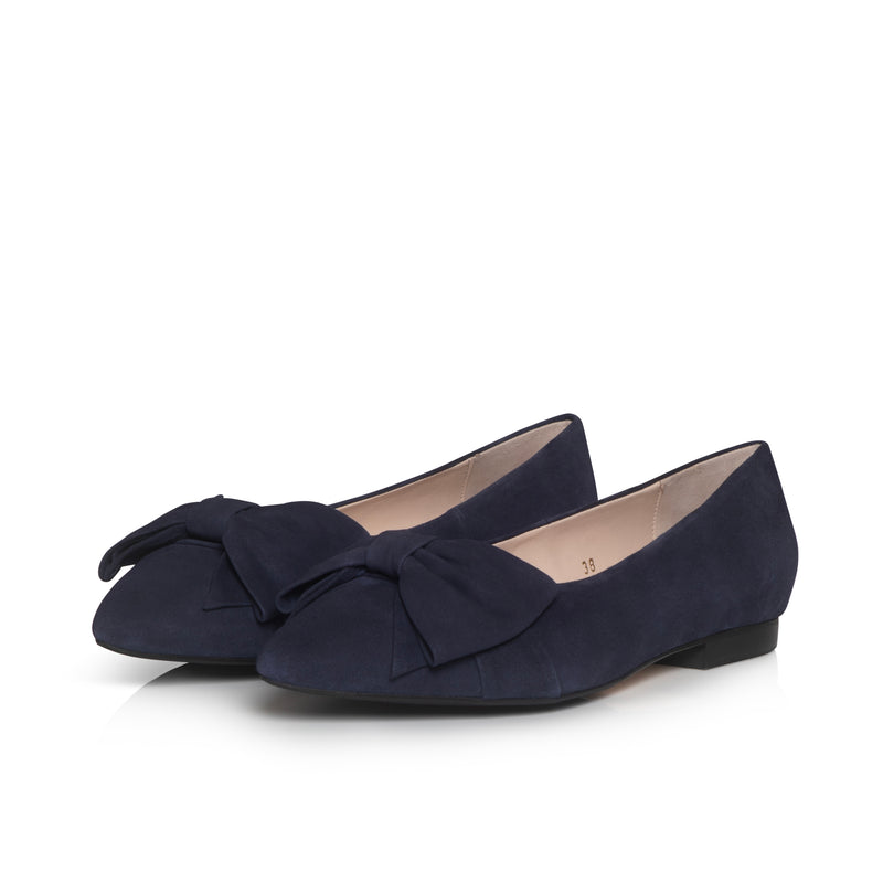 Dionne Wide Width Flats - Navy Suede