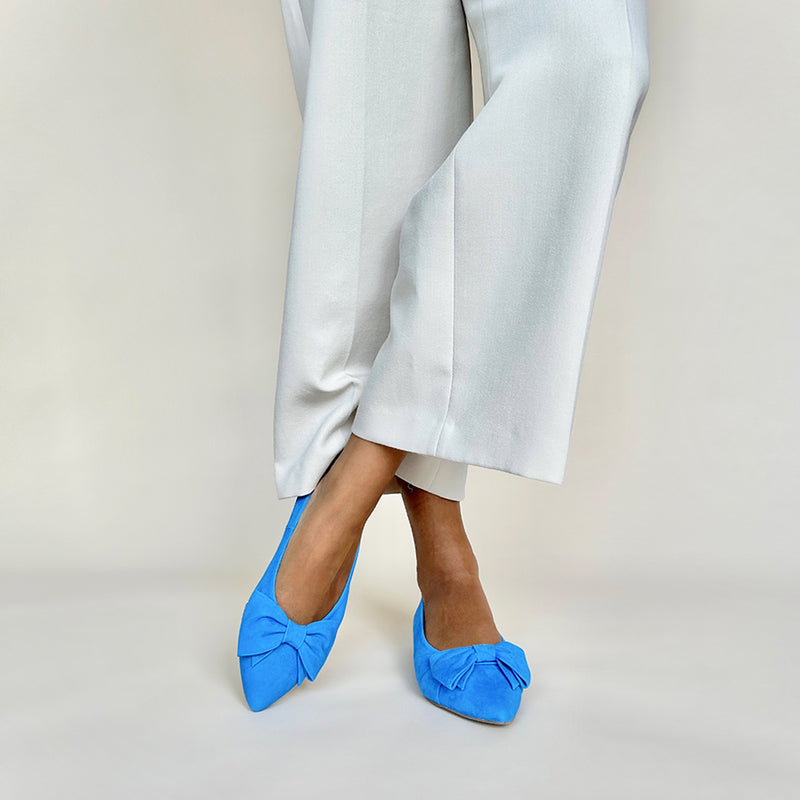 Dionne Wide Width Flats - Blue Suede