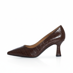 Eleanor Wide Width Pumps - Brown Mock-Croc