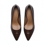 Eleanor Wide Width Pumps - Brown Mock-Croc