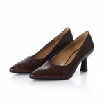 Eleanor Wide Width Pumps - Brown Mock-Croc
