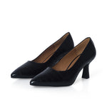 Eleanor Wide Width Pumps - Black Mock-Croc