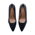 Eleanor Wide Width Pumps - Black Mock-Croc