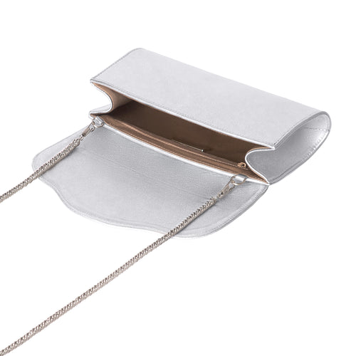 Elodie Clutch - Silver Leather