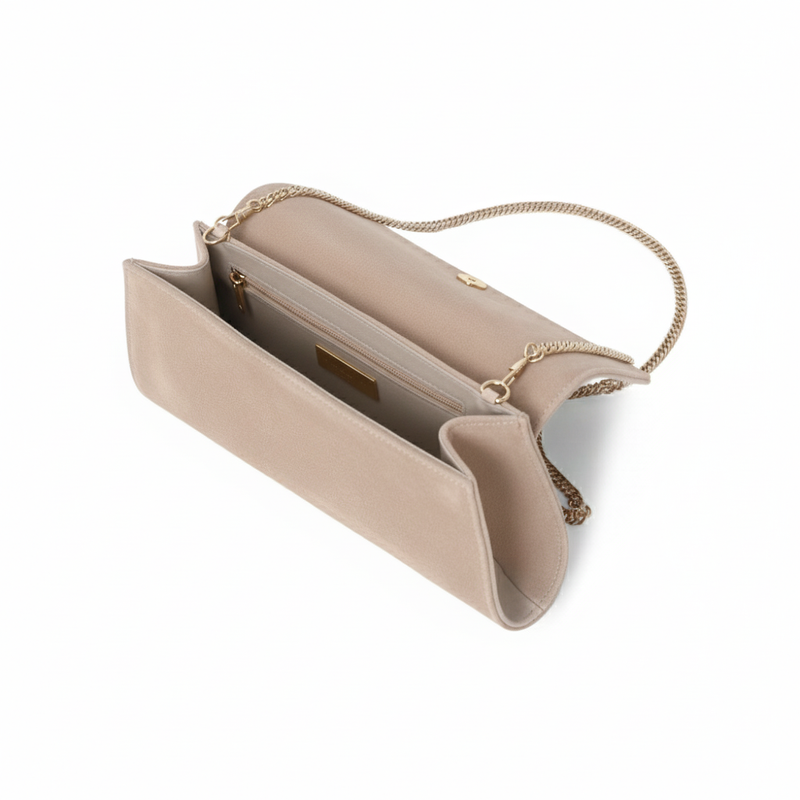 Elodie Clutch - Almond Suede