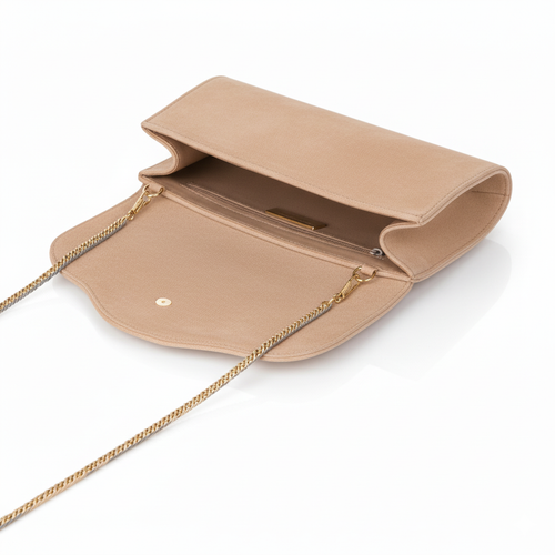Elodie Clutch - Almond Suede