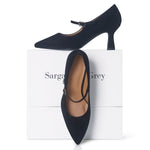 Elsa Wide Width Pumps – Black Suede