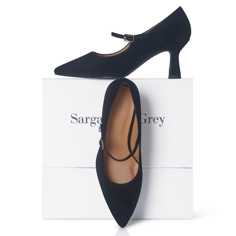 Elsa Wide Width Pumps – Black Suede