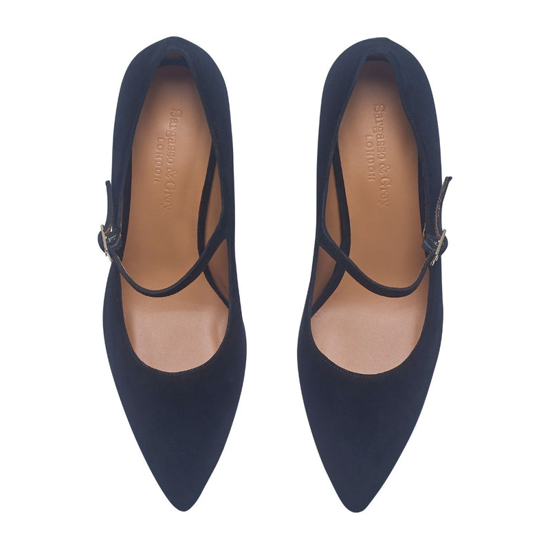 Elsa Wide Width Pumps – Black Suede