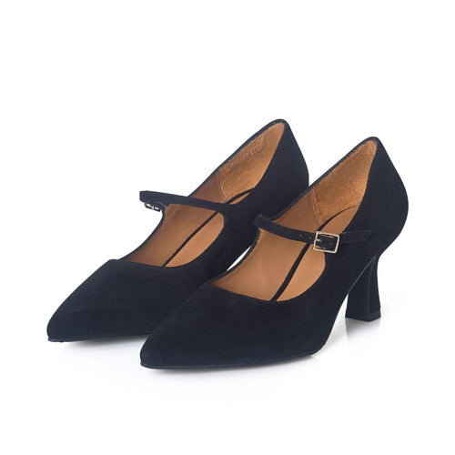 Elsa Wide Width Pumps – Black Suede