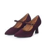 Elsa Wide Width Pumps – Burgundy Suede