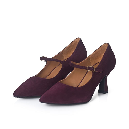 Elsa Wide Width Pumps – Burgundy Suede