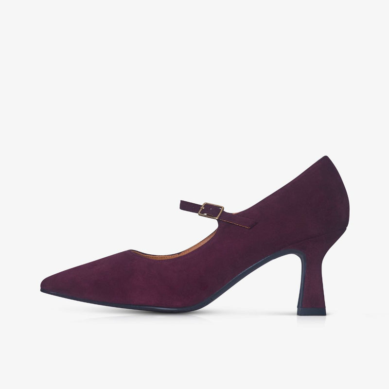 Elsa Wide Width Pumps – Burgundy Suede