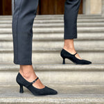 Elsa Wide Width Pumps – Black Suede