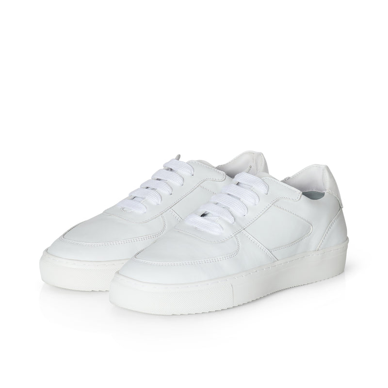 Emma Wide Width Sneakers - White Leather