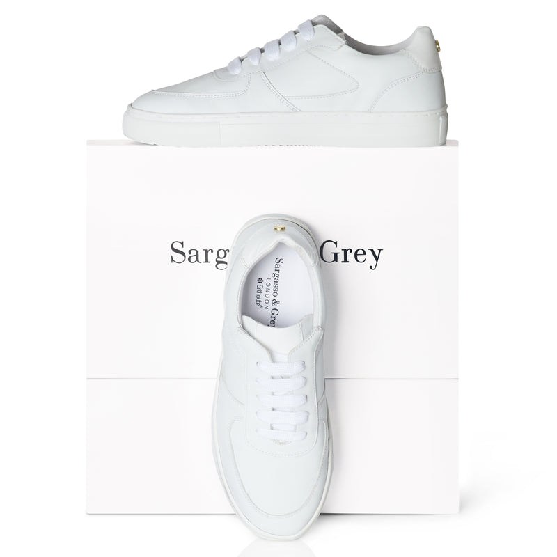 Emma Wide Width Sneakers - White Leather