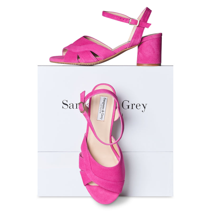 Erica II - Wide Width Sandal - Hot Pink Suede