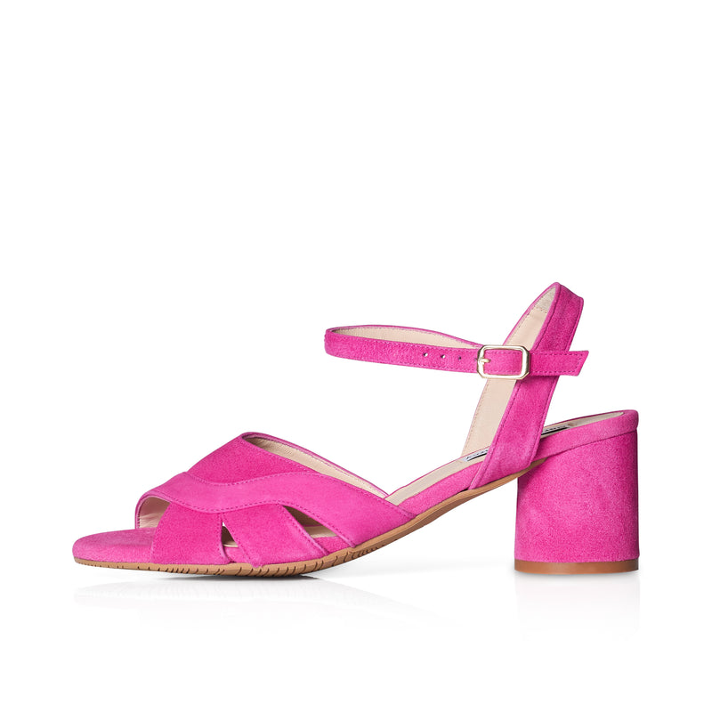 Erica II - Wide Width Sandal - Hot Pink Suede