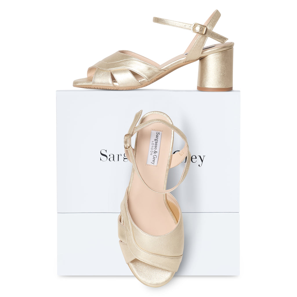 Erica II Wide Width Sandal - Gold Leather | Sargasso and Grey US