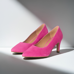 Eve Wide Width Pumps – Hot Pink Suede