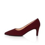 Eve Wide Width Pumps – Burgundy Suede