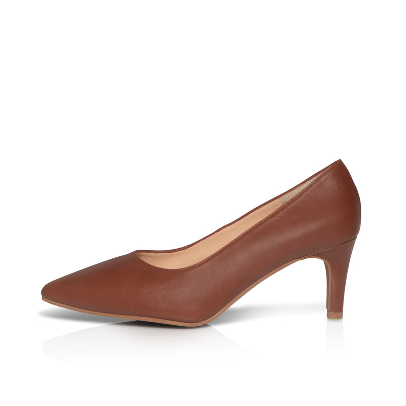 Eve Wide Width Pumps – Tan Leather