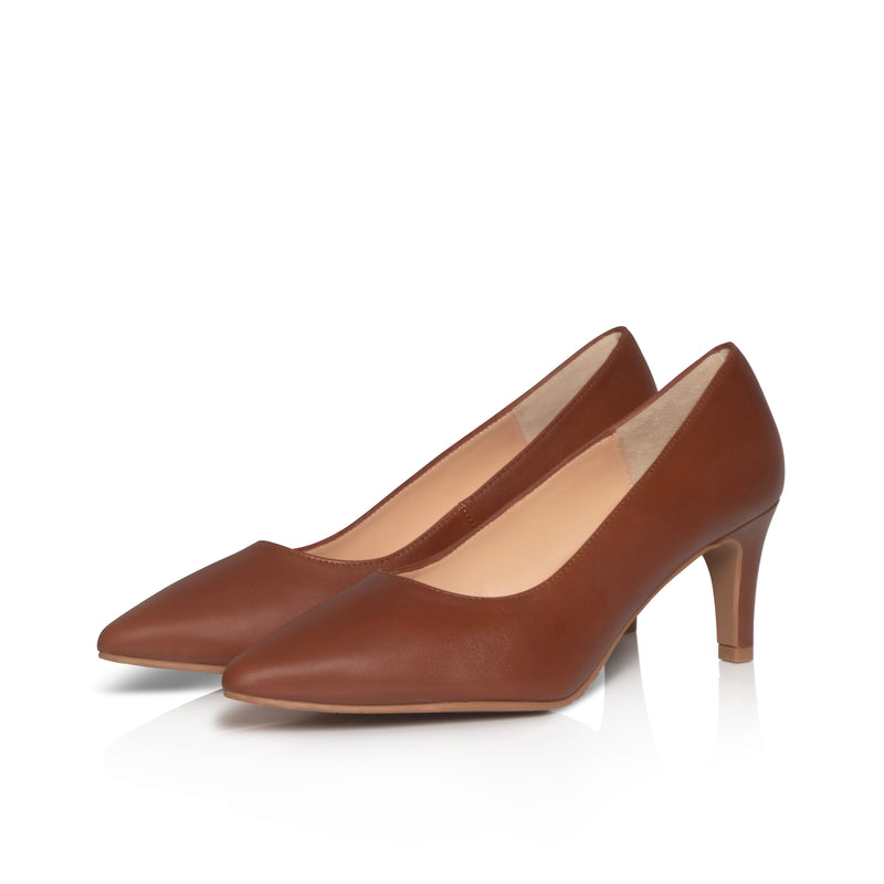 Eve Wide Width Pumps – Tan Leather