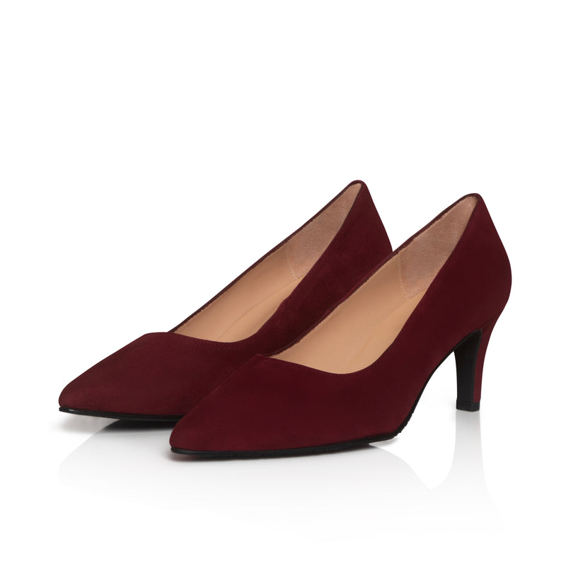 Eve Wide Width Pumps – Burgundy Suede