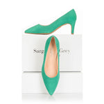 Eve Wide Width Pump – Green Suede