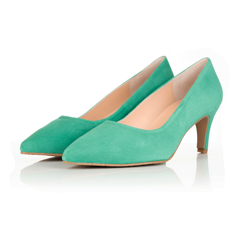 Eve Wide Width Pump – Green Suede