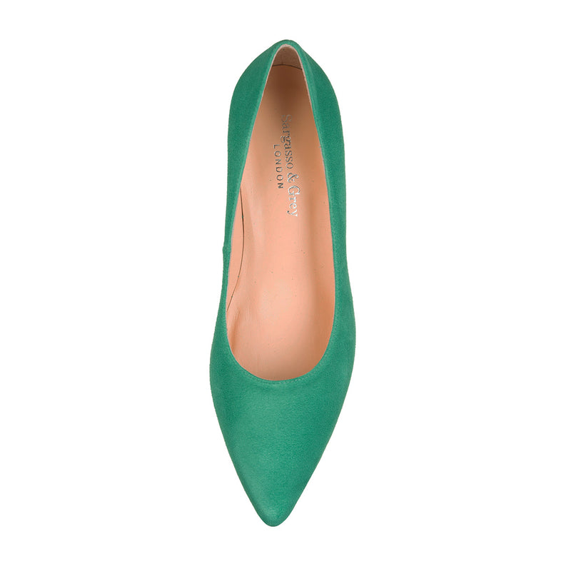 Eve Wide Width Pump – Green Suede