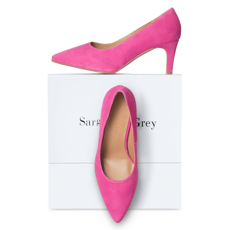 Eve Wide Width Pumps – Hot Pink Suede