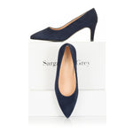 Eve Wide Width Pumps – Navy Suede