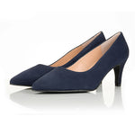 Eve Wide Width Pumps – Navy Suede