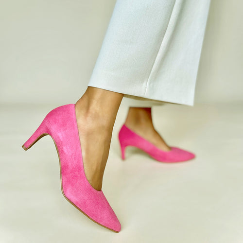 Eve Wide Width Pump – Pink Suede