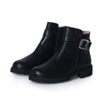 Kango Extra Wide Width Biker Boots - Black Leather
