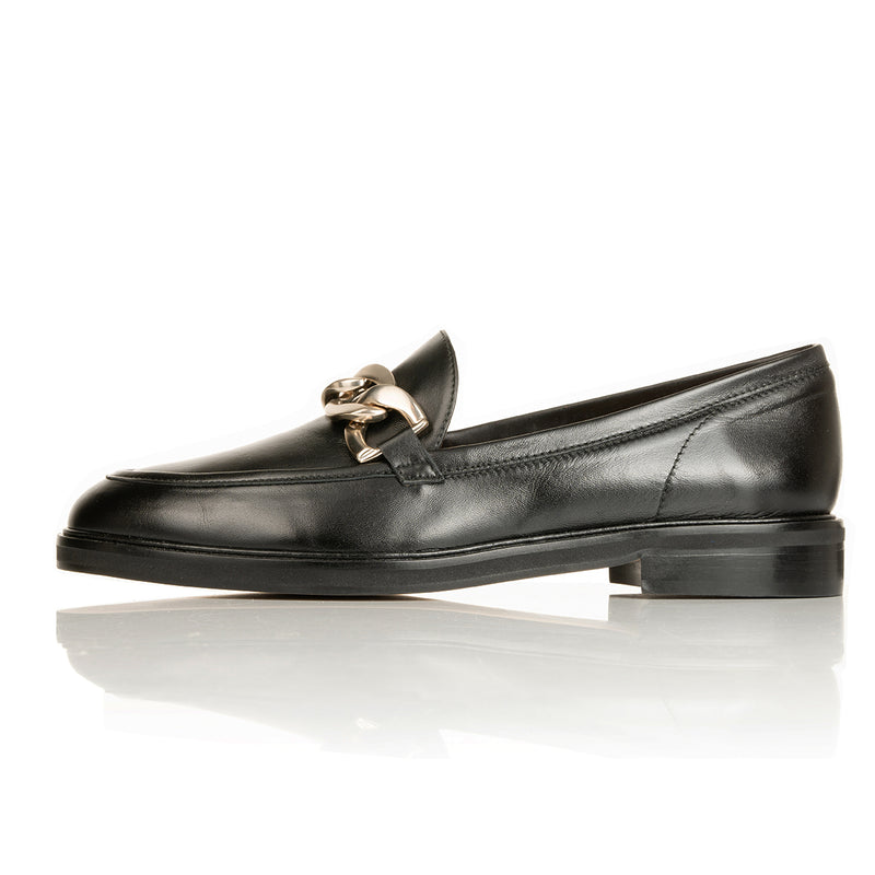 Wide Width Loafers  -  Black Leather