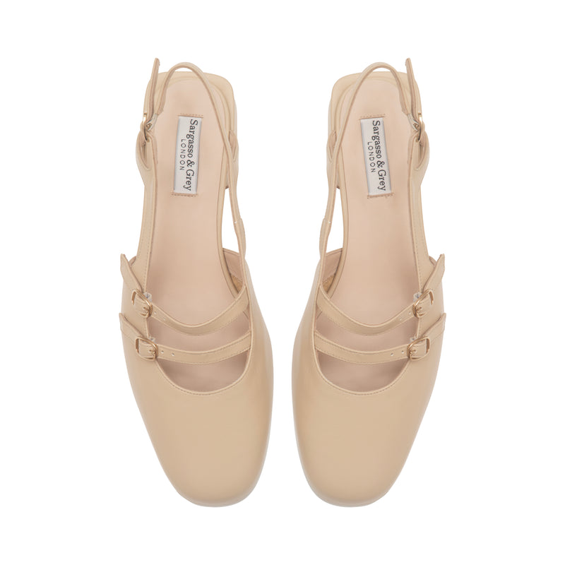 Faith Wide Width Slingback - Bone Leather