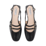 Faith Wide Width Slingback - Black Patent