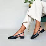 Fern Wide Width Court - Black Leather