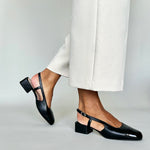 Fern Wide Width Slingback - Black Leather