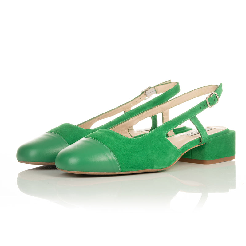 Green slingbacks hotsell