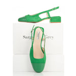 Fern Wide Width Slingbacks - Green Suede