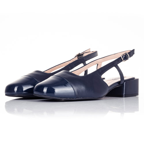 Fern Wide Width Court - Navy Leather