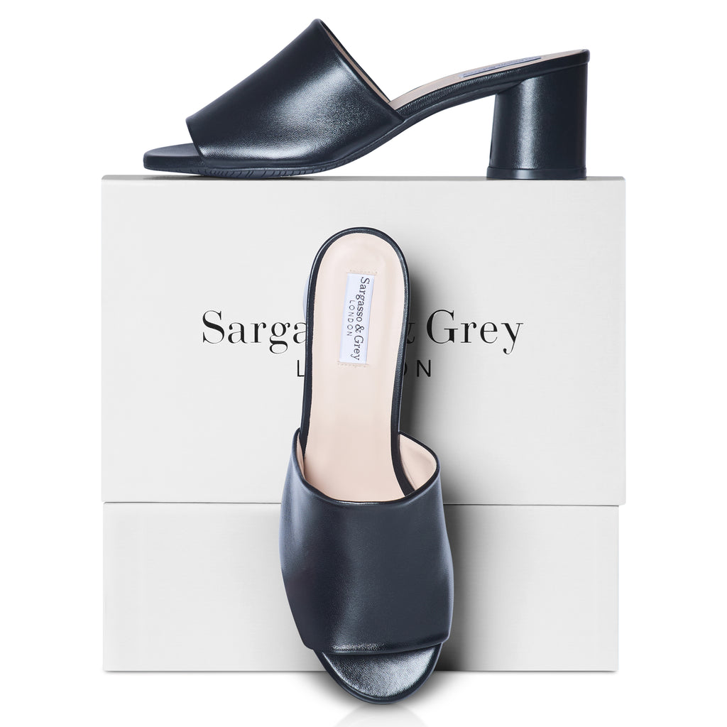 【PORTERNA】Teak Glossy Mules Women's ECCO® Sculpted LX Leather Mule | Black