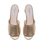 Fiona Extra Wide Width Mules  - Gold Leather