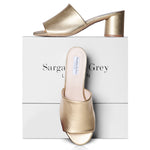 Fiona Extra Wide Width Mules  - Gold Leather