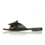 Freya - Wide Width Sliders - Black Leather